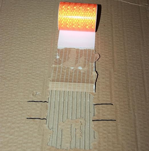 Industrial Reflective Tape Orange 2 inch Wide, Outdoor Waterproof High Visibility Safety Warning Adhesive Reflector Strips (10 feet)