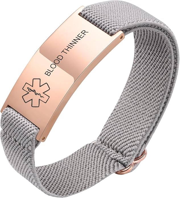 VNOX Medical Alert Bracelets for Men & Women Kids with Free Engraving Adjustable Stainless Steel Mesh Emergency Medical ID Bracelets Wristband