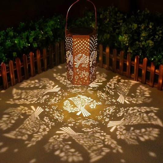 Christmas Gifts for Women, Men, Mom, Cardinal Bird Solar Lanterns Outdoor Waterproof - Solar Lights Outdoor Hanging Garden Decor for Outside, Patio, Outdoor, Yard, Lawn, Balcony
