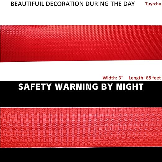 Reflective Tape Red 3 inch, Outdoor Waterproof High Visibility Warning Industrial Marking Tape, Safety Stickers (68 feet)