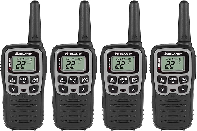 Midland X-TALKER T51BLKVP Two Way Radios 4-Pack