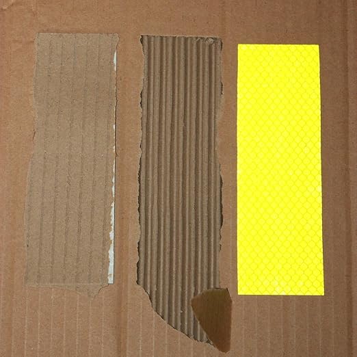 Non Fading Fluorescent Yellow Reflective Stickers 2 inch X 6 inch, Outdoor Waterproof High Visibility Safety Adhesive Reflector (100 Pcs)