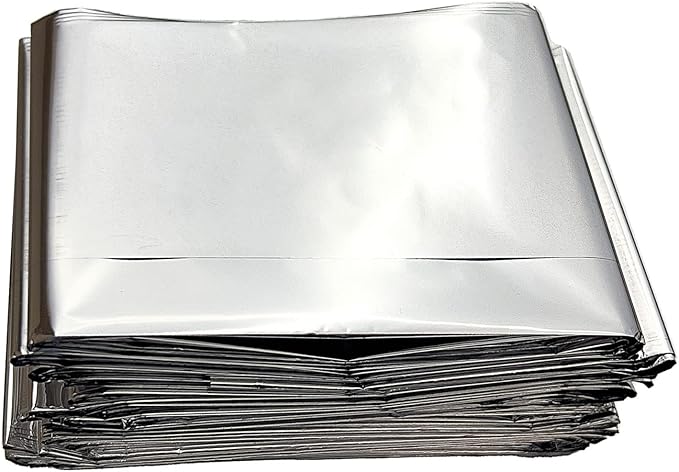 NOVAMEDIC Emergency Mylar Foil Thermal Blankets - Pack of 200, 84"x52", Individually Wrapped, Waterproof Survival Blanket for Camping, Outdoors, First Aid Kit & Travel, Lightweight & Compact, Silver