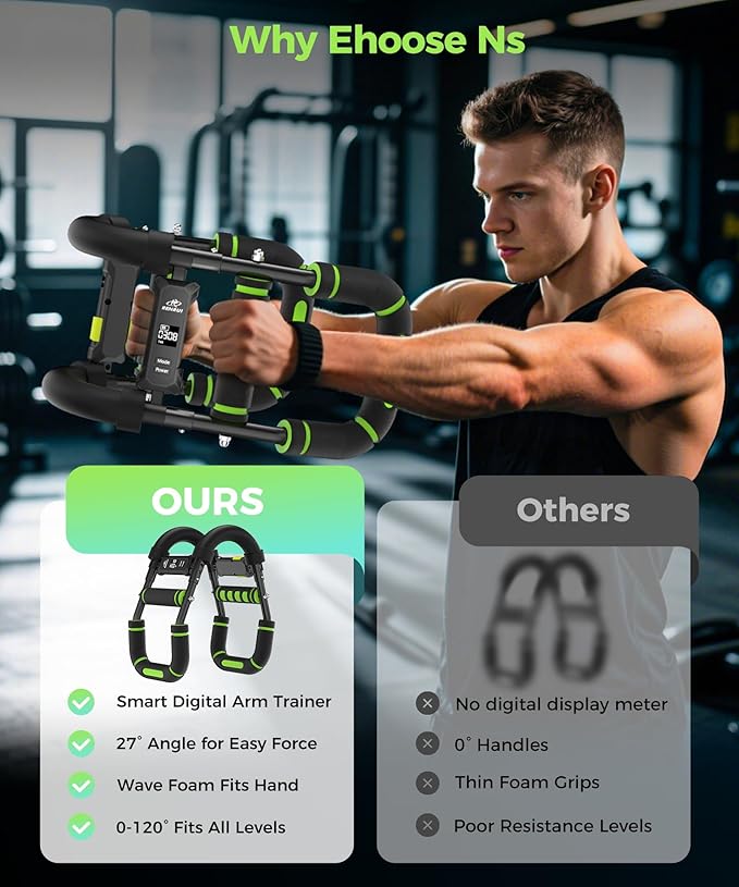 Twister Arm Trainer, Adjustable 5 Resistance Levels (40-130 lbs) Chest & Arm Workout Equipment for Men & Women, Ergonomic Home Gym Strength Trainer with Anti-Slip Handles & Carry Bag