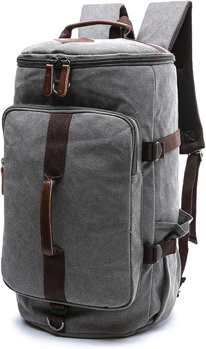 IT'SCARL Mens backpack, Large backpack for travel, Carry-on, canvas bag, 17 inch computer waterproof back pack(grey)