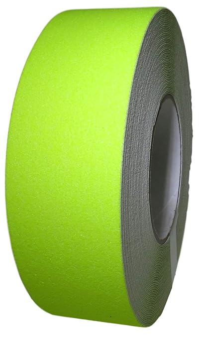 GGR Supplies T.R.U. NST-20 Non-Skid Tape 60 ft. Length Safety Way 60 Grit Anti Slip Traction Tape 32 Mil No Slip (2 in. x 60 ft. (50mm Wide), Fluorescent Yellow)