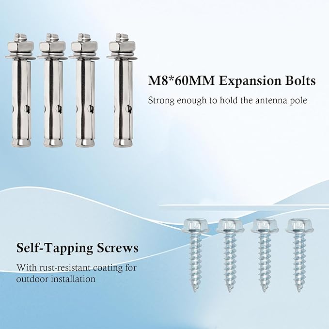 XRDS-RF Antenna Wall Mount 14 Inch Heavy-Duty Stand Off Wall Mast Mount Windproof Antenna Mounting Bracket for TV Antenna Mast (2-Leg + 2-Leg)