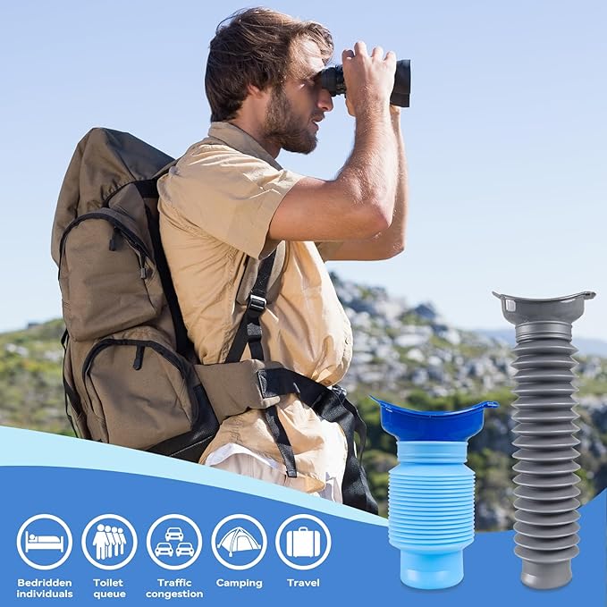 Pee Bottles for Men, Adjustable Emergency Urinal 750ml, Car Pee Bottle for Men and Women, Portable Toilet for Car, Shrinkable Personal Mobile Toilet,Urine Bottle, Travelling, Traffic Jams & Hiking
