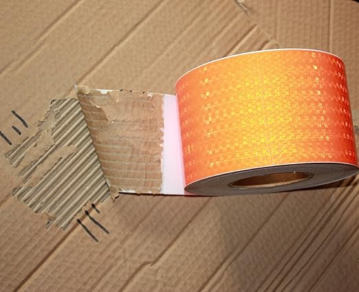 Orange Reflective Tape Outdoor Waterproof 4 inch Wide, High Visibility Warning Safety Industrial Marking Tape (68 feet)
