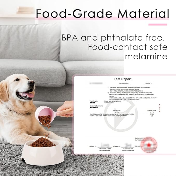Super Design 1/2 Cup Dog Food Scoop for Container Melamine Measuring Scoop for Dogs Cats Birds and Rabbits Pet Food Feeding Scoop Dishwasher Safe - Baby Pink