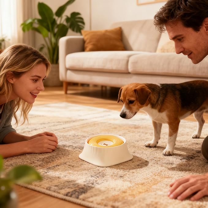 Dog Water Dispenser - Spill Proof Floating Pet Water Bowl | Portable Travel Accessories for Puppy Dog Cat Animal, Car Crate Outdoor Indoor House Use, Non Spill Drinking Dish