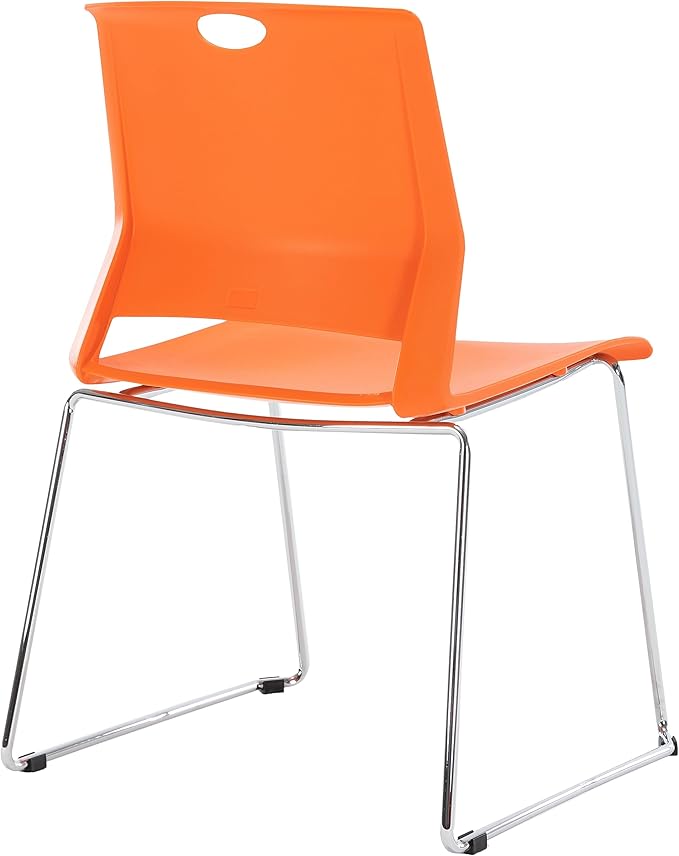 Sidanli Orange Stacking Chairs-Set of 4