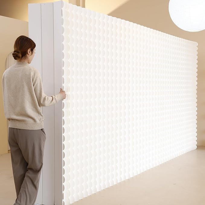 Foldable Room Divider Privacy Screens Movable Temporary Wall Space Partition, 5.25~9.19 FT Tall, 6.56~16.4 FT Width, Choice of Various Sizes and Styles