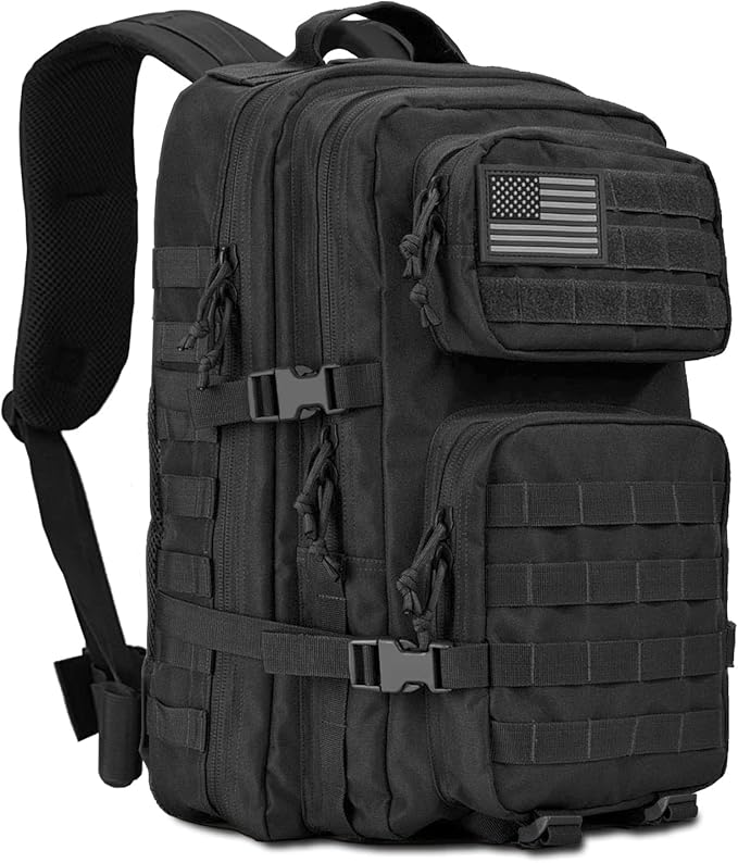 XGear Tactical Military Tactical Backpack – Large Army Assault 3 Day Molle Bug Out Bag Hiking Trekking Rucksack Backpack (Black)