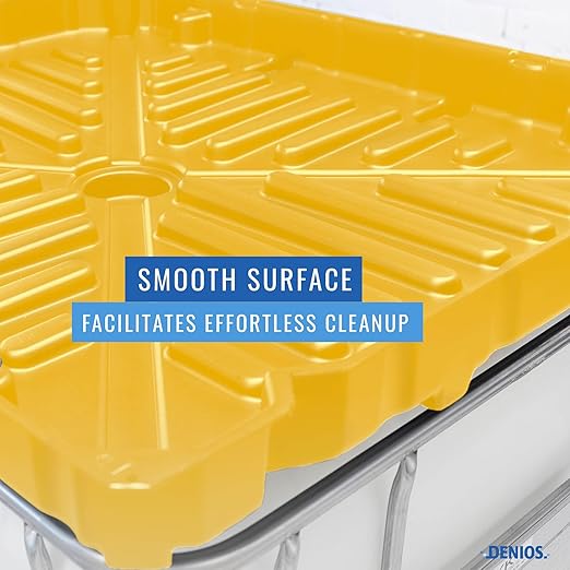 DENIOS® IBC Tote Funnel - 49.5"x42"x5" | Extra Large Funnel | Wide Mouth for IBC Totes | Perfect for Fast, Spill-Free Liquid Transfer | Heavy-Duty Large | Yellow | Tote not Included