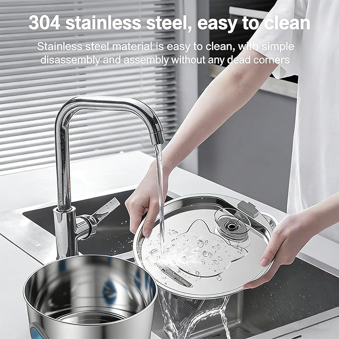 Dog Water Bowl, Triple Filtration System, 3.2L Capacity, Continuous Circulating Water Flow, Quiet Operation Stainless Steel Dog Water Fountain with Visual Water Level for Dogs Cat(8pc filter)