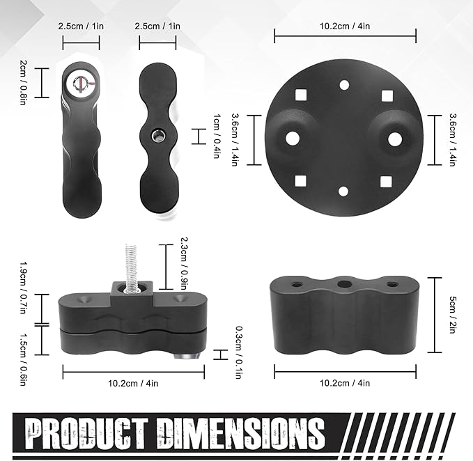 Geloo RX-LOX-PM Pack Mount Lock with Keys Locking Pack Mount Fits for RotopaX Standard Fuel Pack Storage Box Water Container Gasoline Pack Can Mounts-2 Packs