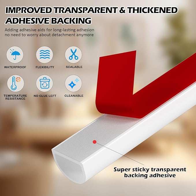 40FT Weather Stripping Door Seal - Self Adhesive Weather Insulation Strip Weatherstripping Silicone D Shaped Seal Strip Door Frame Gap Filler/Window Soundproofing