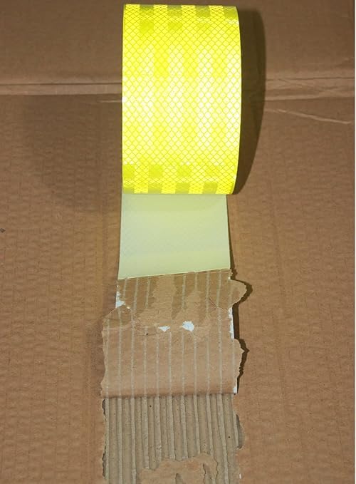 Non Fading Reflective Tape Fluorescent Yellow Outdoor Waterproof 3 inch, High Visibility Warning Industrial Marking Tape (166 feet)