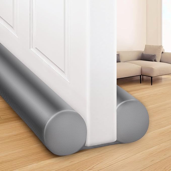 MAXTID Large Door Draft Blocker 32" Grey Bottom Door Draft Stoppers for Bottom Weather Stripping Shower Door Seal Strip Under Gap Filler Doors Sweep Interior Doors