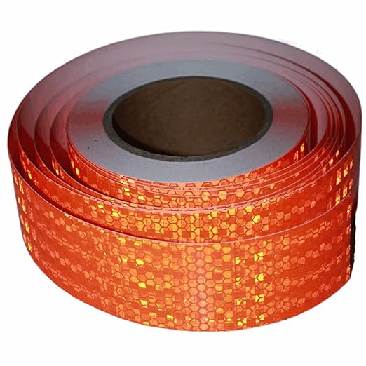 Industrial Reflective Tape Orange 2 inch for Bikes, Outdoor Waterproof High Visibility Safety Warning Adhesive Stickers Strips (66 feet)
