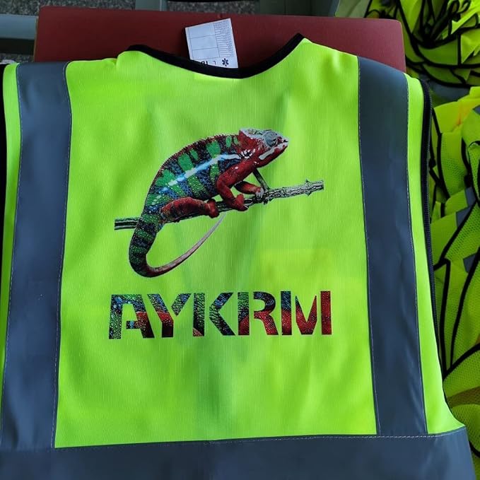 AYKRM Custom Logo Personalised Printed High Visibility Reflective 2 two tone work construction Safety Vest