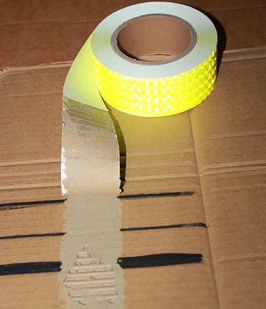 Industrial Reflective Tape Fluorescent Yellow 2 in for Bikes, Outdoor Waterproof High Visibility Safety Adhesive Stickers Strips (66 feet)