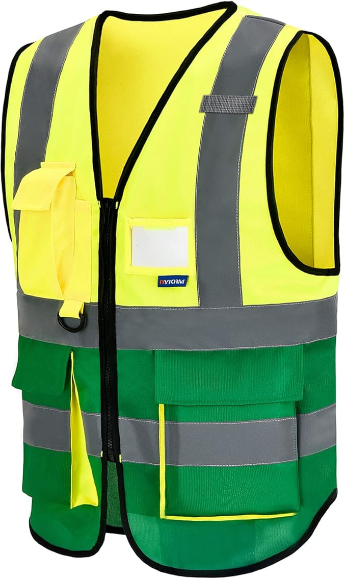 A-SAFETY yellow green work vest
