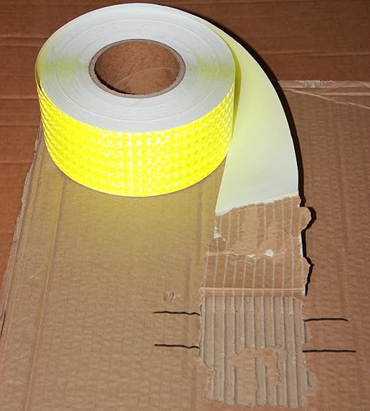 Fluorescent Yellow Reflective Tape Outdoor Waterproof 3 inch Wide, High Visibility Safety Warning Reflector Sticker Strips (168 feet)