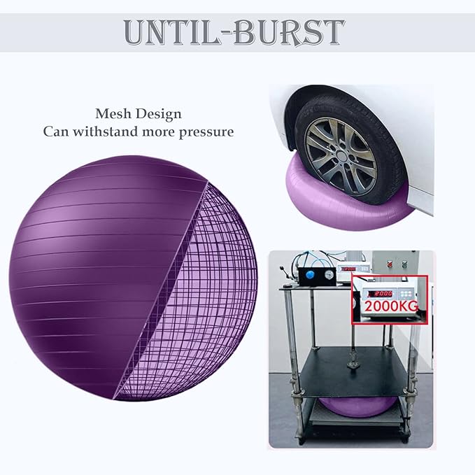 Soft Exercise ball, Anti-Burst Yoga Ball Chair Supports 2200lbs, Workout Equipment w/ Pump for Pregnancy Medicine Birthing Physical Therapy Stability Excersing Birth Swiss Fitness Gym Physio Labor Abs