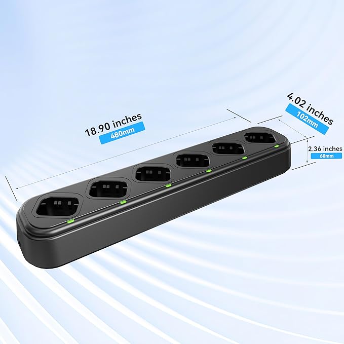 SAMCOM FPCN10A Six-Way Charger Multi Unit Charging Station Rapid Bank Chargers ONLY Compatible with SAMCOM FPCN10A Walkie Talkie and Batter,No Radios