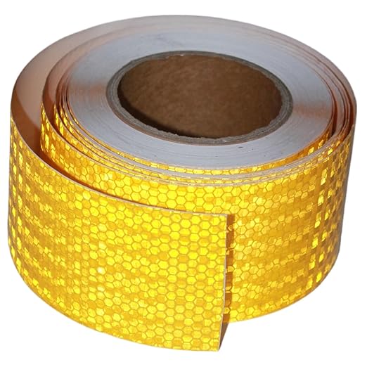 Yellow Reflective Tape 3 inch Wide, Outdoor Waterproof High Visibility Strong Safety Adhesive Tape (66 feet)