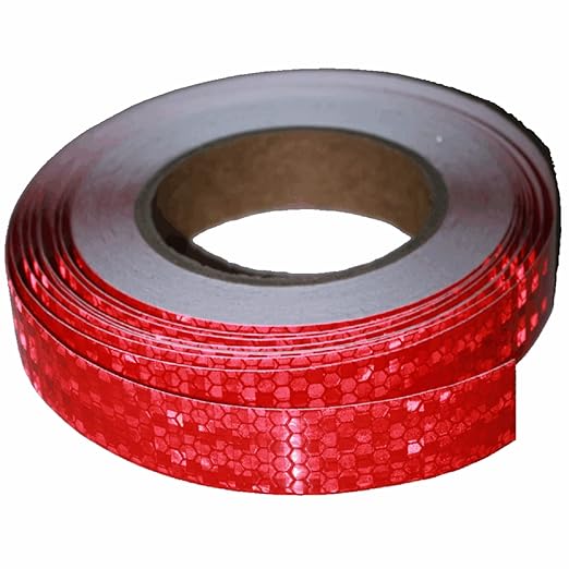 Red Reflective Tape Outdoor Waterproof 1 inch Wide for Trailer, High Visibility Safety Warning Adhesive Stickers Strips (66 feet)