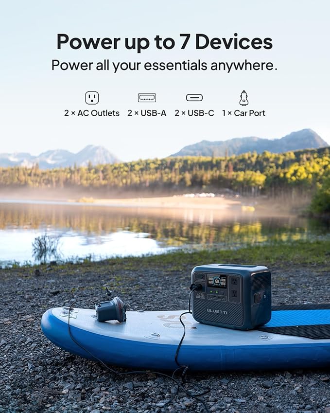 BLUETTI AC70 Portable Power Station, 768Wh Solar Generator w/ 2 1000W AC Outlets (Power Lifting 2000W), 100W Type-C, LiFePO4 Battery Backup for Road Trip, Off-Grid, Power Outage (Solar Panel Optional)
