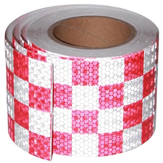 Reflective Tape Red White 4 inch Wide for Truck, Outdoor Waterproof High Visibility Safety Warning Adhesive Strips (66 feet)