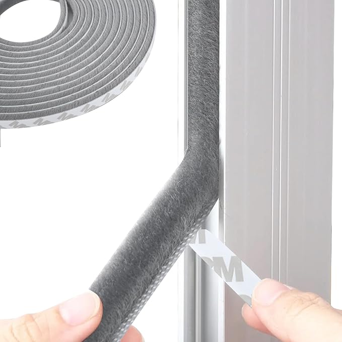 33 Ft Self-Adhesive Weather Stripping Seal for Doors and Windows, 0.35" Wide x 0.6" Thick, Gray - Soundproof, Windproof, Dustproof, Energy-Efficient Gap Filler for Sliding Windows and Door Frames