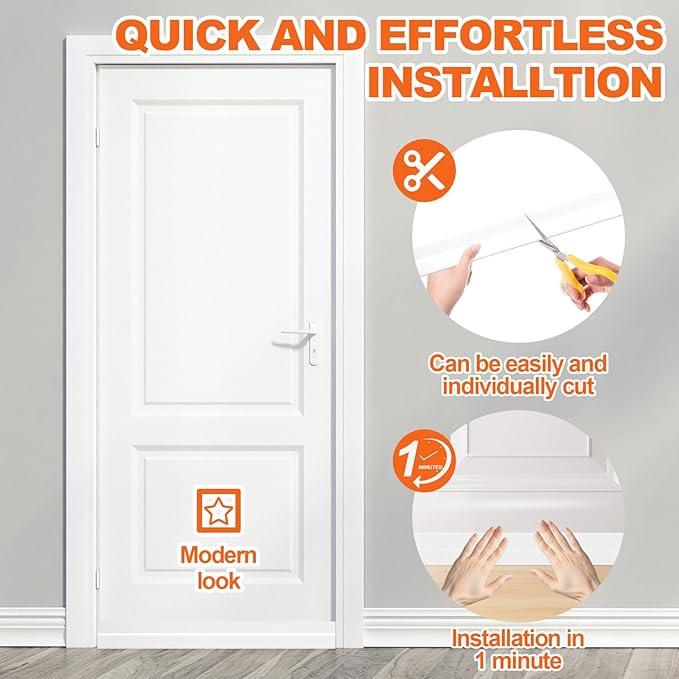 Door Draft Stopper, Door Sweep for Bottom of Door, Weather Stripping Door Seal, Under Door Gap Filler, Under Door Draft Blocker Soundproof/Insulator, Door stoppers (White, 39‘’)