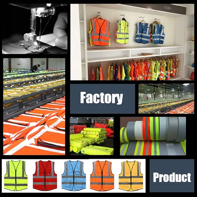 YOWESHOP High Visibility Safety Vest Custom Your Logo Protective Workwear 5 Pockets With Reflective Strips Outdoor Work Vest (Pink (L))