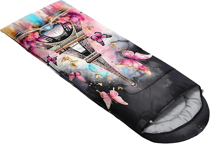 QOOMO Camping Sleeping Bags,3 Season Warm & Cool Weather,Lightweight,Waterproof Sleeping Bags for Adults & Kids,Traveling,and Outdoors,Camping Gear Equipment