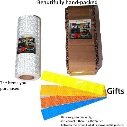 Reflective Tape White 6 inch, Outdoor Waterproof Hazard Conspicuity Warning Industrial Marking Tape (10 feet)