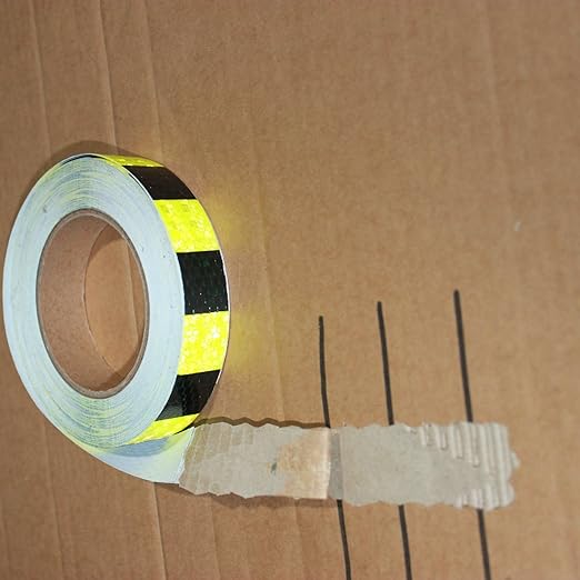 Reflective Tape Outdoor Waterproof 1 inch X 166 feet, High Visibility Hazard Conspicuity Warning Safety Industrial Marking Tape