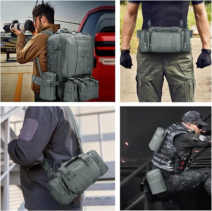 CVLIFE Tactical Backpack Military Army Rucksack 60L Large Assault Pack Detachable Molle Bag…