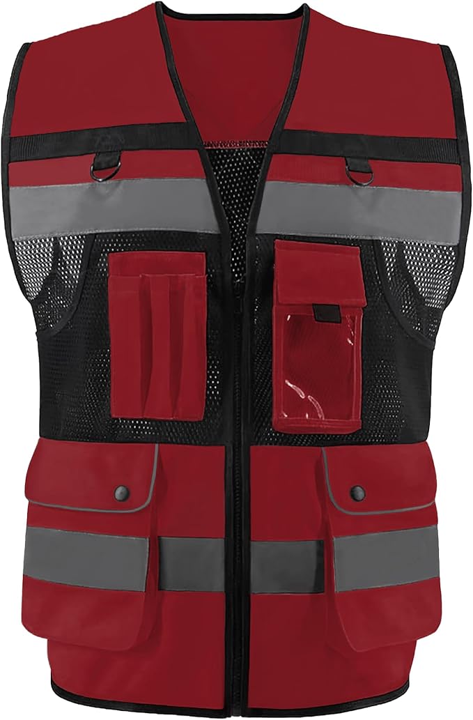 Safety Vest High Visibility Reflective Construction Vest for Men Women