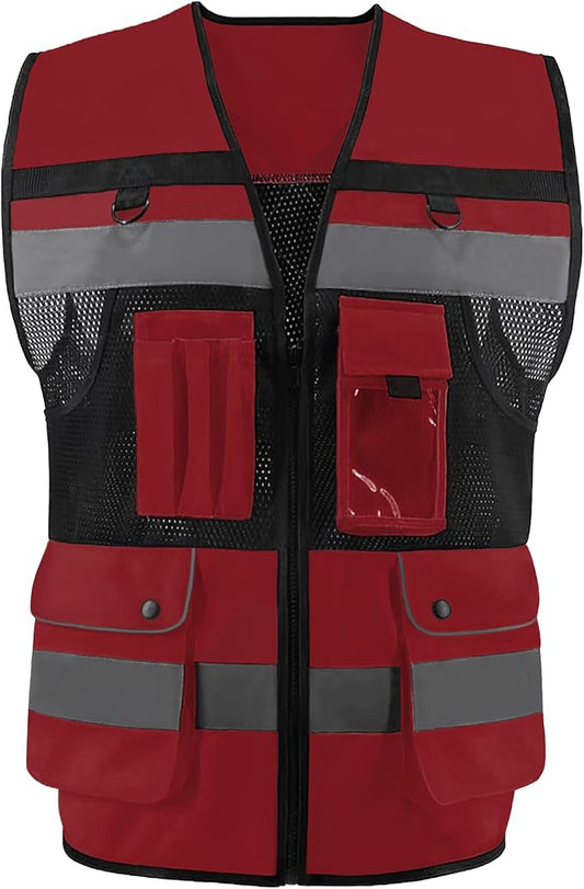 Safety Vest High Visibility Reflective Construction Vest for Men Women