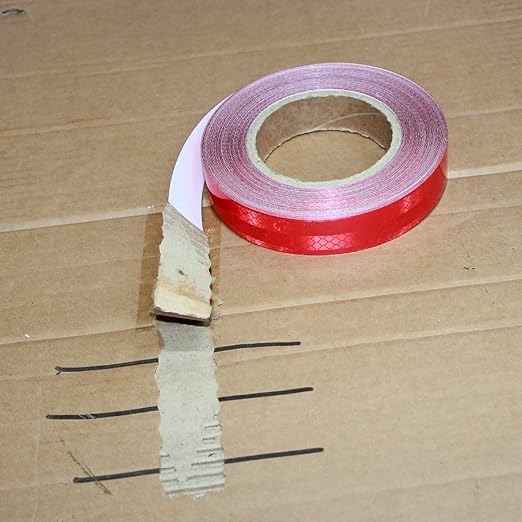 Non Fading Reflective Tape Red Outdoor Waterproof 1 inch, High Visibility Warning Industrial Marking Tape, Safety Stickers (68 feet)