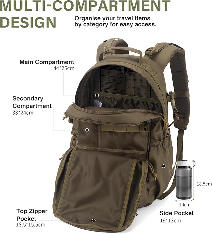 Mardingtop Military Tactical Backpack for Men 20L Molle Rucksack EDC Daypack for Hiking,Travel,Camping, Hunting