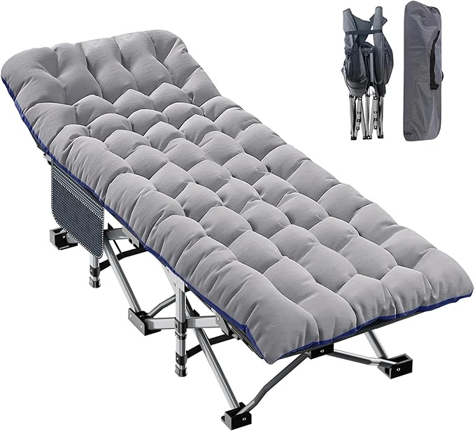 ABORON Heavy-Duty Folding Guest Bed for Adults, 500lb Capacity, Portable Extra Cot with 1237D Double Layer, Ideal for Indoor Guest Stays & Temporary Home Use