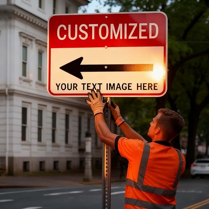 Custom Metal Sign, 18x14 Inches Reflective Option, .040 Aluminum, UV Protected, Waterproof, Easy to Mount