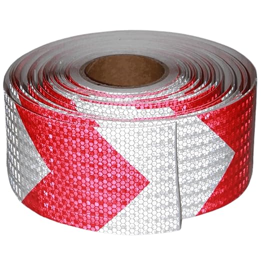 Reflective Tape Red White 4 Inch x 168 Feet, Outdoor Waterproof High Visibility Adhesive Stickers, High Intensity Safety Strips
