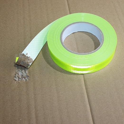 Fluorescent Green Reflective Tape Outdoor Waterproof 1 inch Wide, High Visibility Safety Hazard Warning Safet Stickers (66 feet)